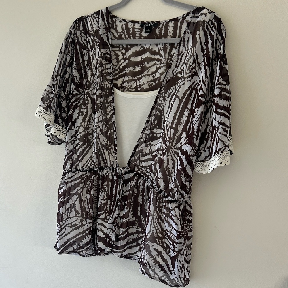 Alyx Brown and White Patterned Blouse - Picture 2 of 8
